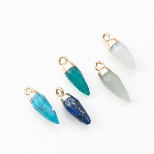 Gemstone Pendantifs en laiton, pierre gemme, avec laiton, DIY, plus de couleurs à choisir Vendu par PC