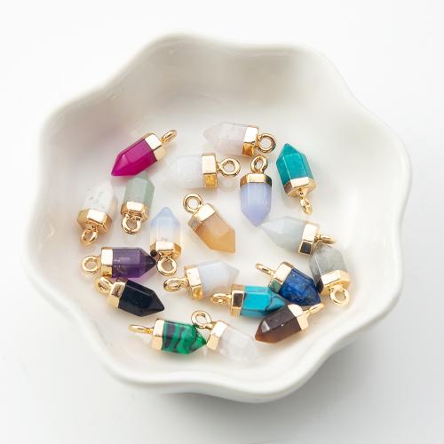 Gemstone Pendantifs en laiton, pierre gemme, avec laiton, DIY, plus de couleurs à choisir Vendu par PC