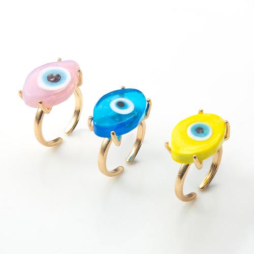 Resin Finger Ring, with Brass, fashion jewelry 