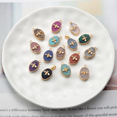 Gemstone Pendantifs en laiton, pierre gemme, avec laiton, DIY, plus de couleurs à choisir Vendu par PC