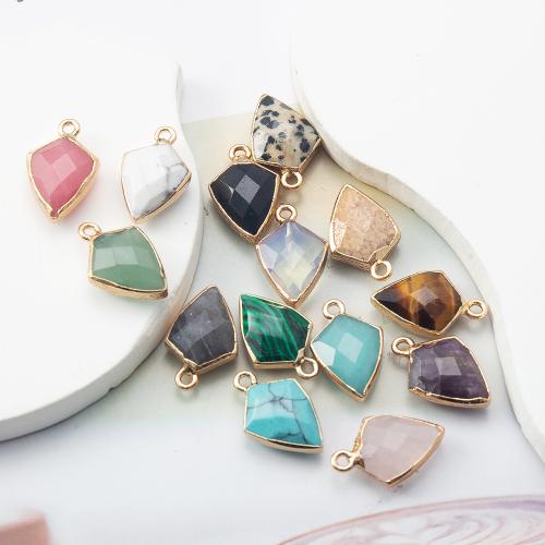 Gemstone Pendantifs en laiton, pierre gemme, avec laiton, DIY, plus de couleurs à choisir Vendu par PC