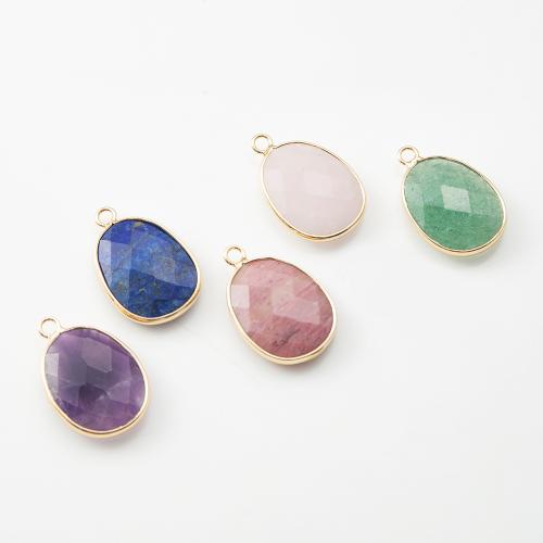 Gemstone Pendantifs en laiton, pierre gemme, avec laiton, DIY, plus de couleurs à choisir Vendu par PC