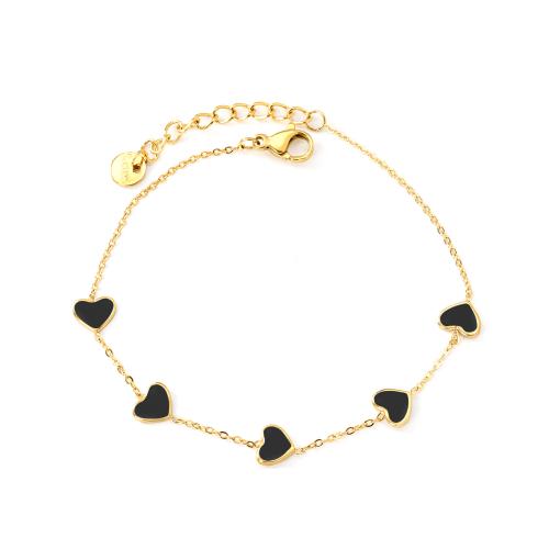 Bracelets en acier inoxydable, Acier inoxydable 304, Placage de couleur d'or, bijoux de mode & pour femme & émail, plus de couleurs à choisir, Vendu par PC