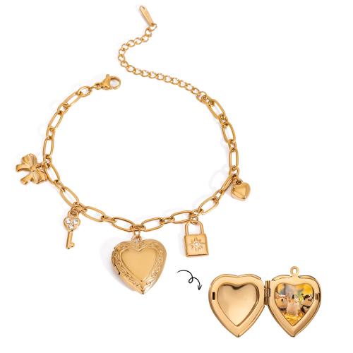 Bracelet en acier inoxydable, Acier inoxydable 304, avec perle de plastique, Plaqué or 18K, peut s’ouvrir et mettre dans quelque chose & styles différents pour le choix & pour femme & avec strass, Vendu par PC