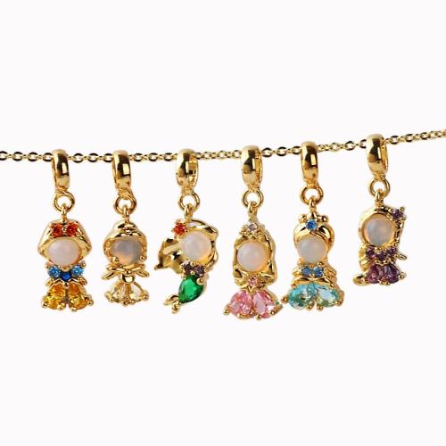 Collier en laiton cubique Zircon Micro Pave, avec zircon cubique, Plaqué d'or, bijoux de mode & styles différents pour le choix & pour femme, Vendu par PC