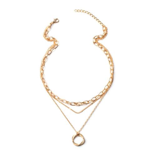 Collier de mode Multi couche, alliage de zinc, Placage, trois couches & pour femme & creux, plus de couleurs à choisir Environ 35 cm, Environ 38 cm, Environ 43 cm, Vendu par PC
