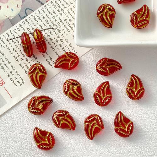 Perles de verre végétales, chalumeau, feuille, DIY, plus de couleurs à choisir Vendu par sac[