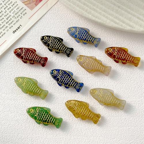 Tier Lampwork Perlen, Fisch, DIY, keine, 25x12mm, 50PCs/Tasche, verkauft von Tasche