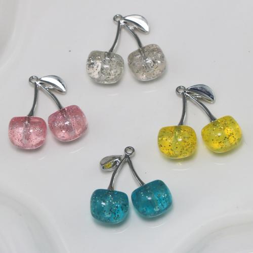 Zink Legierung Schmuck Anhänger, Zinklegierung, mit Harz, Kirsche, DIY, keine, 29x30x12mm, verkauft von PC[