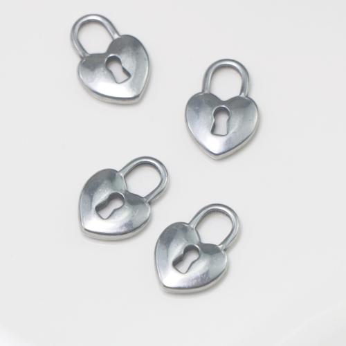 pendentifs de cœur en inox , Acier inoxydable 304, coeur, Placage de couleur argentée, DIY, argent, 3mm, Vendu par PC