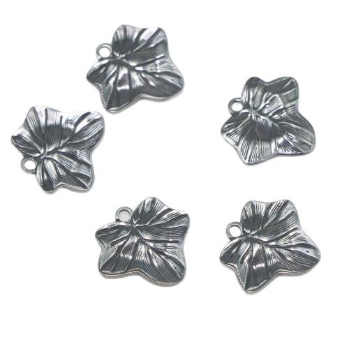 Pendentif Feuille en acier inoxydable, Acier inoxydable 304, Placage de couleur argentée, DIY, argent, 2mm, Vendu par PC