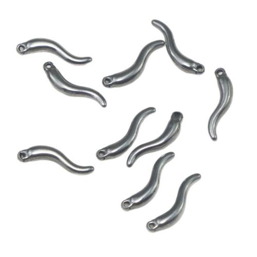 Zink Legierung Schmuck Anhänger, 304 Edelstahl, Chili, silberfarben plattiert, DIY, Silberfarbe, 3.2mm, verkauft von PC[