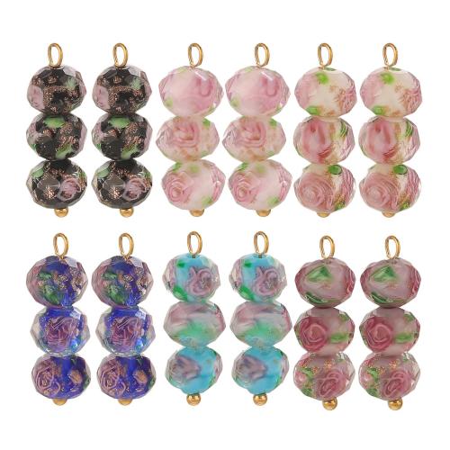 Handgewickelte Anhänger, 304 Edelstahl, mit Lampwork, plattiert, DIY, keine, 5PCs/Tasche, verkauft von Tasche