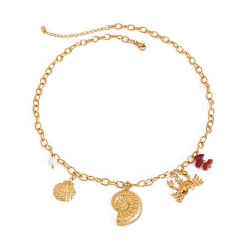 ステンレス鋼のジュエリーネックレス, 304ステンレススチール, とともに プラスチック製パール, メッキ, ファッションジュエリー & 女性用, 金色, 売り手 パソコン