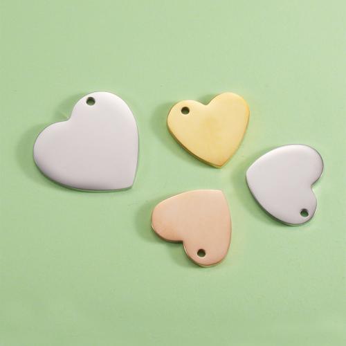 pendentifs de cœur en inox , Acier inoxydable 304, coeur, DIY & normes différentes pour le choix, plus de couleurs à choisir, Vendu par PC