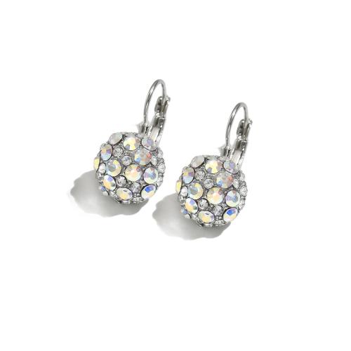 Boucle d'oreille de zinc alliage strass goutte, alliage de zinc, Placage, bijoux de mode & avec strass, plus de couleurs à choisir, Vendu par paire