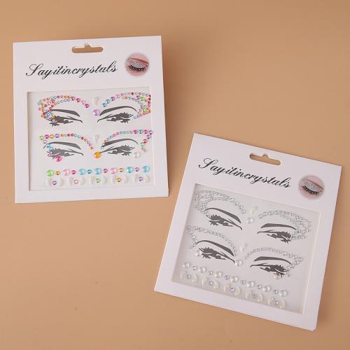autocollant de tatouage, strass acrylique, avec Adhésif-Autocollant, DIY & pour femme, plus de couleurs à choisir Vendu par PC