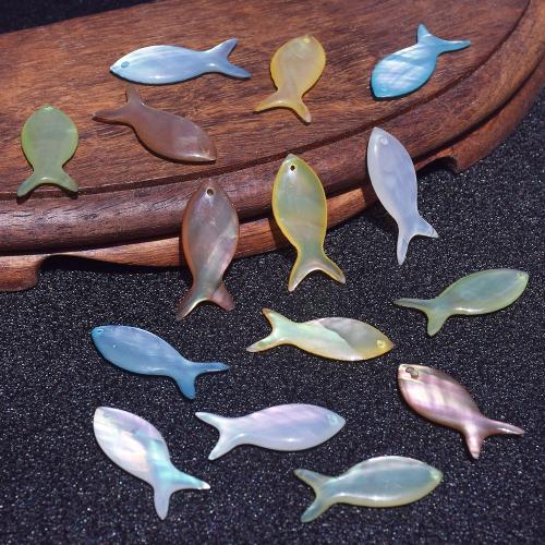 Natural Freshwater Shell Pendants, Fish, DIY 