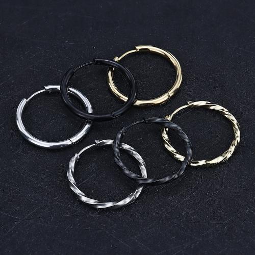 Boucle d'oreille en acier inoxydable Hoop, Acier inoxydable 304, Placage, bijoux de mode & styles différents pour le choix & pour femme, plus de couleurs à choisir Vendu par sac