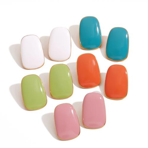 clou d'oreille acrylique, Acier inoxydable 304, avec Acrylique, Placage de couleur d'or, bijoux de mode & styles différents pour le choix & pour femme, plus de couleurs à choisir, Vendu par paire
