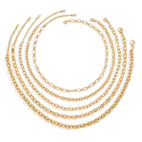 Stainless Steel Chain Necklace, 304 Stainless Steel, 18K gold plated, fashion jewelry & for woman 