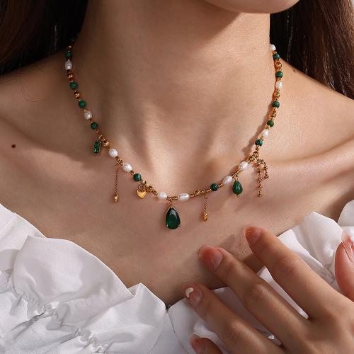 Ensemble de bijoux en acier de titane, Acier titane, avec verre & perle de plastique, Placage, bijoux de mode & styles différents pour le choix, plus de couleurs à choisir, Vendu par PC