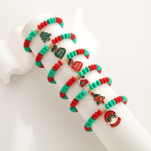 Acryl Armband, mit Zinklegierung, handgemacht, zufällig gesendet & Weihnachts-Design & unisex & Emaille, Länge:ca. 7 ZollInch, verkauft von PC