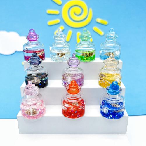 Bouteille en verre pendentif, envoyé au hasard & DIY & transparent, couleurs mélangées Vendu par PC