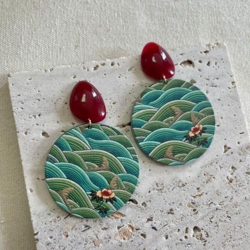Acrylic Drop Earring, with Zinc Alloy, vintage & for woman 