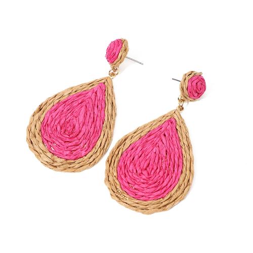 alliage de zinc Boucle d'oreille goutte, avec Rafidah+Grass, larme, fait à la main, bijoux de mode & pour femme, plus de couleurs à choisir, earring length 80-100mm, Vendu par paire