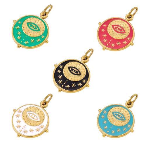 Enamel Stainless Steel Pendant, 304 Stainless Steel, gold color plated, DIY 