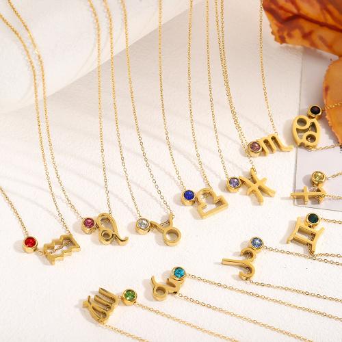 ステンレス鋼のジュエリーネックレス, 304ステンレススチール, ゴールドメッキ, ライン石のある, 無色, 売り手 パソコン