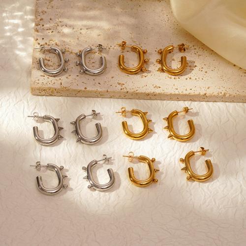 Boucles d'oreilles en acier titane, Placage, styles différents pour le choix & pour femme, plus de couleurs à choisir, Vendu par paire