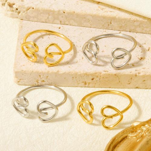 Bague en acier inoxydable, Acier inoxydable 304, coeur, Placage, Réglable & pour femme, plus de couleurs à choisir, inner ~20mm, Vendu par PC