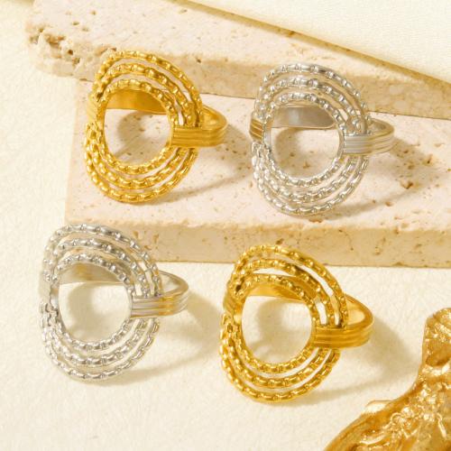 Bague en acier inoxydable, Acier inoxydable 304, Placage, Réglable & pour femme, plus de couleurs à choisir, inner ~20mm, Vendu par PC