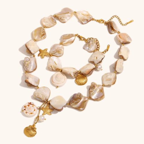 Bijoux de perle d'eau douce naturelle, Acier inoxydable 304, avec perle d'eau douce cultivée, Placage de couleur d'or, bijoux de mode & styles différents pour le choix, plus de couleurs à choisir, Vendu par PC