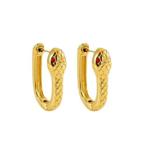 ステンレス　ダングル ピアス, 304ステンレススチール, ヘビ, 18Kゴールドメッキ, ファッションジュエリー & 女性用 & エナメル, 売り手 ペア