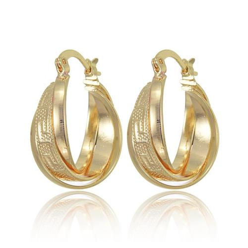 Boucle d'oreille en goutte de laiton, Plaqué or 18K, bijoux de mode & pour femme, Vendu par paire