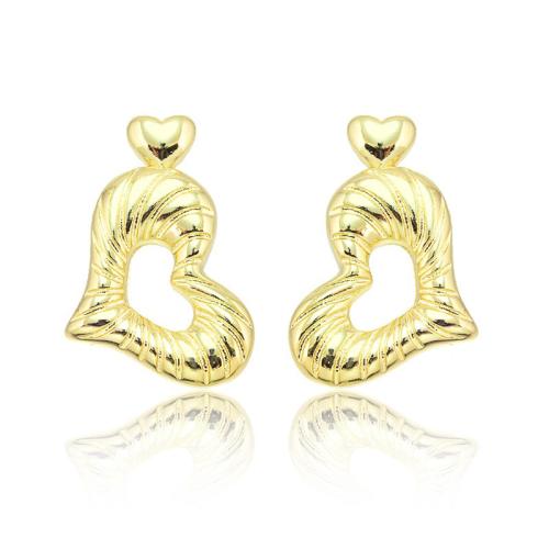 Boucle en laiton, Plaqué d'or 14K, bijoux de mode & pour femme, doré, Vendu par PC