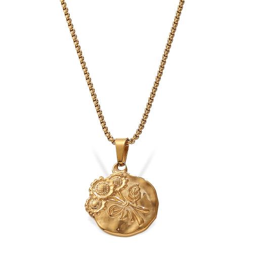 Collier de bijoux de titane, Acier titane, Placage de couleur d'or, bijoux de mode, doré, Vendu par paire