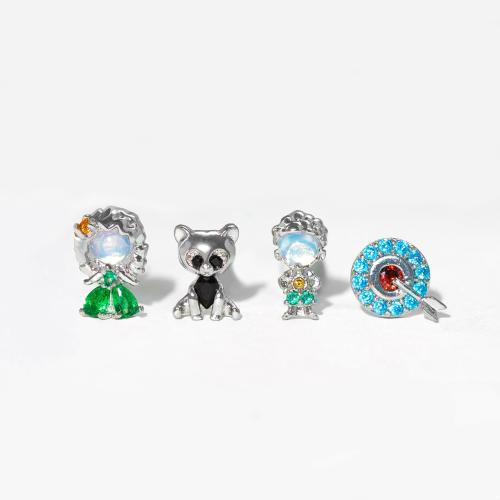 laiton Stud Set, Placage, pavé de micro zircon & pour femme, plus de couleurs à choisir, 10mm, Vendu par fixé