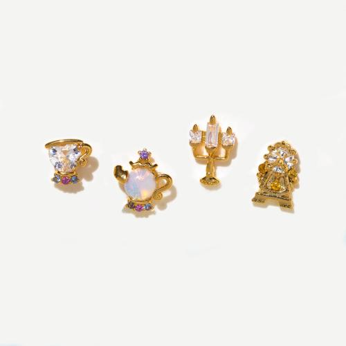 laiton Stud Set, Placage, pavé de micro zircon & pour femme, plus de couleurs à choisir, 10mm, Vendu par fixé