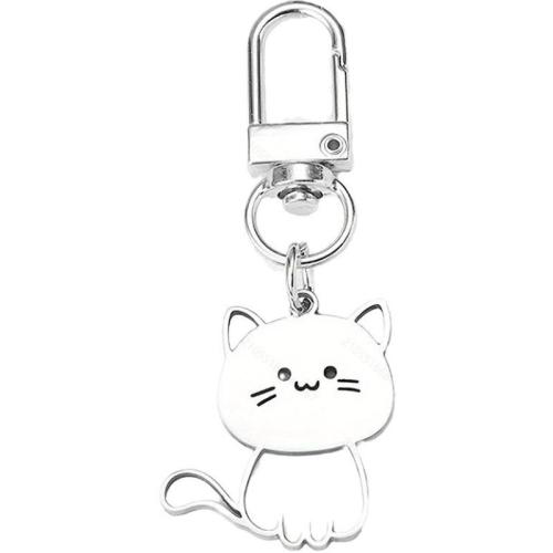 Porte-clés en acier inoxydable, Acier titane, chat, unisexe & creux, couleur originale, Vendu par PC