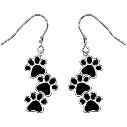 Zinc Alloy Drop Earring, Claw, plated, for woman & enamel 