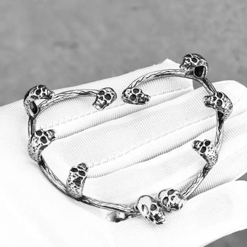 alliage de zinc Enveloppement de boucle d’oreille, crane, Plaqué de couleur d'argent, Vintage & styles différents pour le choix & pour femme Vendu par PC