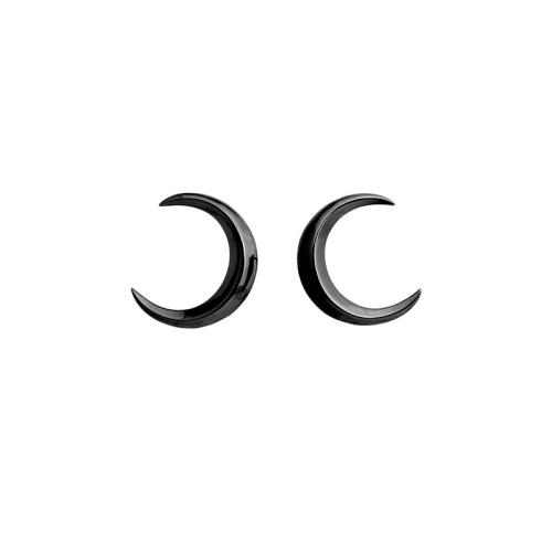 alliage de zinc boucle d oreille dormeuse, lune, Placage, bijoux de mode & unisexe, plus de couleurs à choisir Vendu par paire