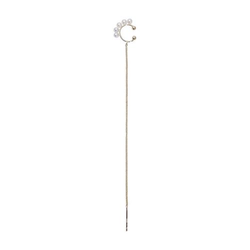 Zinklegierung Ohrring Manschette, mit Kunststoff Perlen, goldfarben plattiert, Modeschmuck & für Frau, 100mm, verkauft von PC