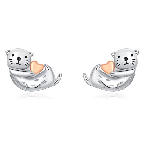 laiton boucle d oreille dormeuse, animal, Placage, Mignon & pour femme Vendu par PC