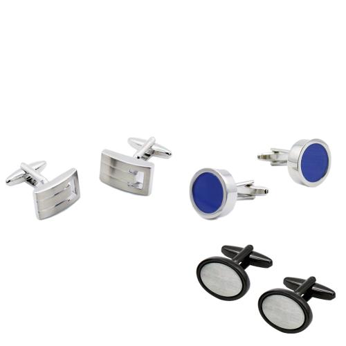 Messing Manschettenknöpfe, mit Harz, plattiert, verschiedene Stile für Wahl & für den Menschen, cufflinks length 12-20mm, verkauft von Paar