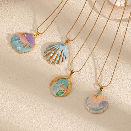 ステンレス鋼のジュエリーネックレス, 304ステンレススチール, とともに プラスチック製パール, ゴールドメッキ, ファッションジュエリー & エナメル, 無色, 売り手 パソコン